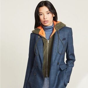 Veronica Beard Oakleigh Army Green Dickey with Hood nwt fleece